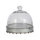PLATE W/ GLASS DOME LG