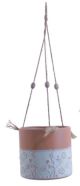 VIP HANGING METAL PLANTER FLORAL LARGE