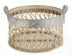 BAMBOO BASKET W/METAL TRIM AND HANDLES LARGE