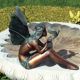 FAIRY WITH BIRD BRONZE VERDI