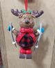 PLAID REINDEER SKI ORNAMENT