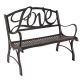 BENCH PAINTED SKY DESIGN LOVE CAST IRON