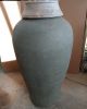 GRAY VASE W/ WOOD NECK LARGE