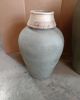 GRAY VASE W/ WOOD NECK SMALL