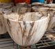 BROWN MARBLE OVAL PLANTER