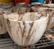 BROWN MARBLE OVAL PLANTER