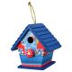 BLUE PATCHWORK BIRDHOUSE