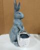 STANDING RABBIT W/BASKET RESIN