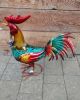 ALPINE METAL ROOSTER DECOR W/ DARK RED TAIL