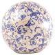 CERAMIC BALL 18CM BLUE AGED