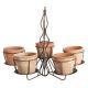 HANGING CHANDELIER W/5 POTS TERRA COTTA