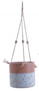 VIP HANGING METAL PLANTER FLORAL SMALL