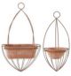 RUSTY METAL HANGING PLANTER W/ REMOVABLE POT