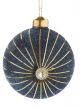 ORNAMENT BLUE/GOLD GLASS BALL