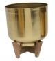 GOLD METAL PLANTER W/STAND LARGE