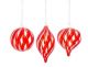 ORNAMENT GLASS RED SWIRL