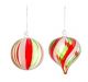 ORNAMENT GREEN & RED STRIPED