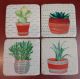 COASTER 4 PIECE SET CACTUS