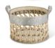 BAMBOO BASKET W/METAL TRIM AND HANDLES SMALL