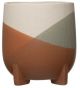 FOOTED MULTICOLOR STONEWARE PLANTER