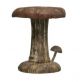 DISTRESSED METAL MUSHROOM STOOL