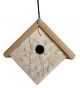 BIRDHOUSE WREN HOUSE CARVED RASPBERRY