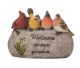 BIRDS WELCOME ROCK DECOR