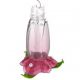 HUMMINGBIRD FEEDER FLORAL PINK GLASS