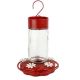 HUMMINGBIRD FEEDER SCARLET SWIRL GLASS