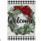 FLAG GARDEN WINTER WREATH WELCOME