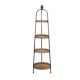 PLANT STAND FLOOR SHELF IRON/WOOD